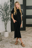 Fix You Right Up Short Sleeve Midi Dress in Black - Charming Charlie