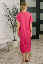 Fix You Right Up Short Sleeve Midi Dress in Hot Pink - Charming Charlie