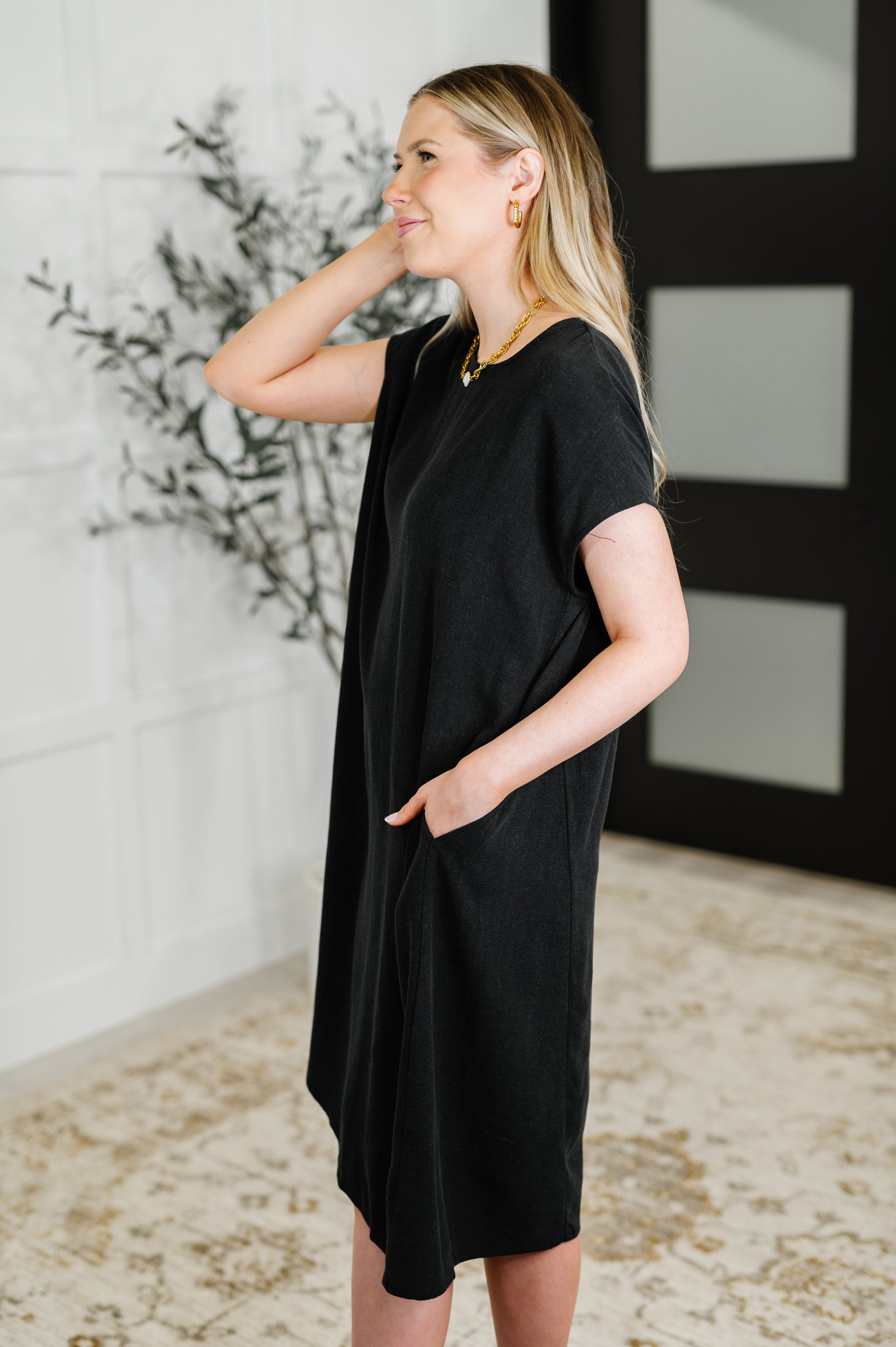 Flatter Me Later Relaxed Dress in Black - Charming Charlie
