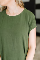 Flatter Me Later Relaxed Dress in Moss - Charming Charlie