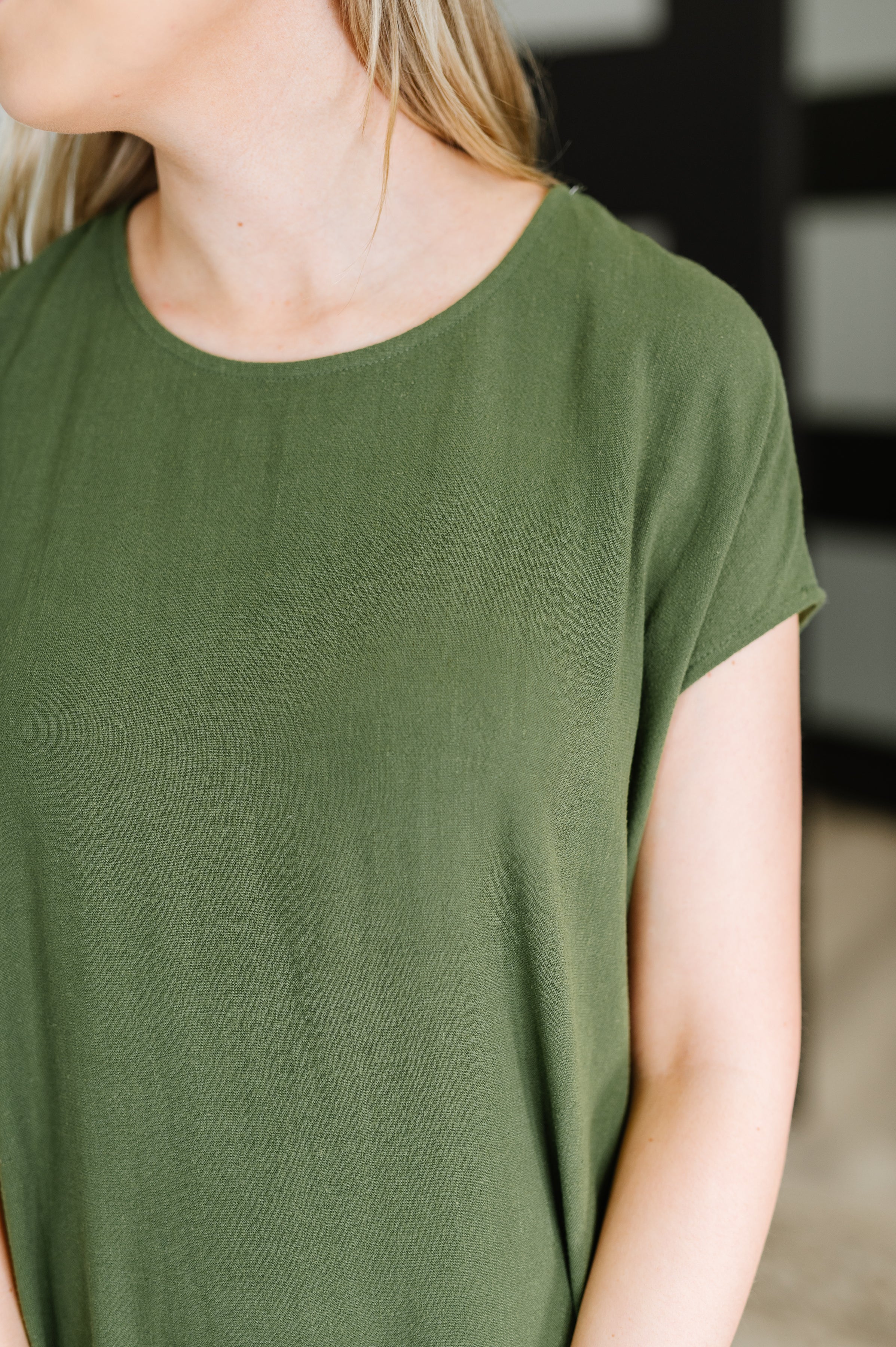 Flatter Me Later Relaxed Dress in Moss Small