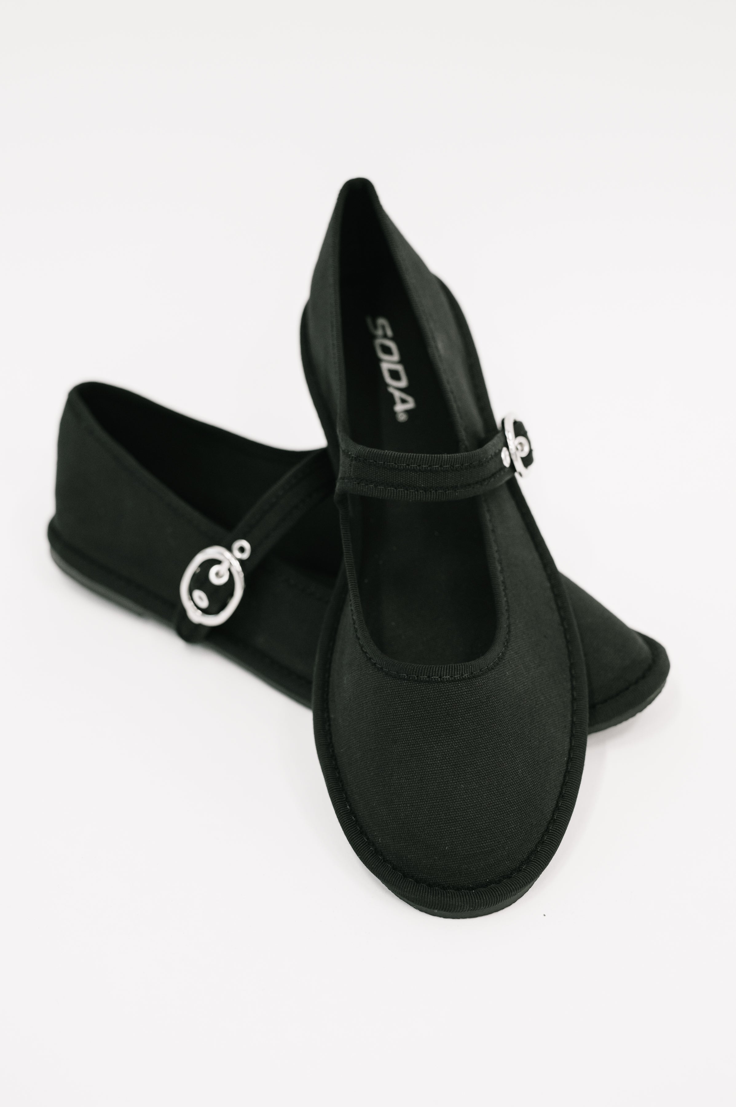 Fleta Buckle Flats in Black - Charming Charlie