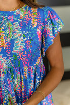 Flirt Alert Flutter Sleeve Top in Blue - Charming Charlie