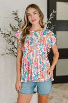 Flirt Alert Flutter Sleeve Top in Ivory - Charming Charlie