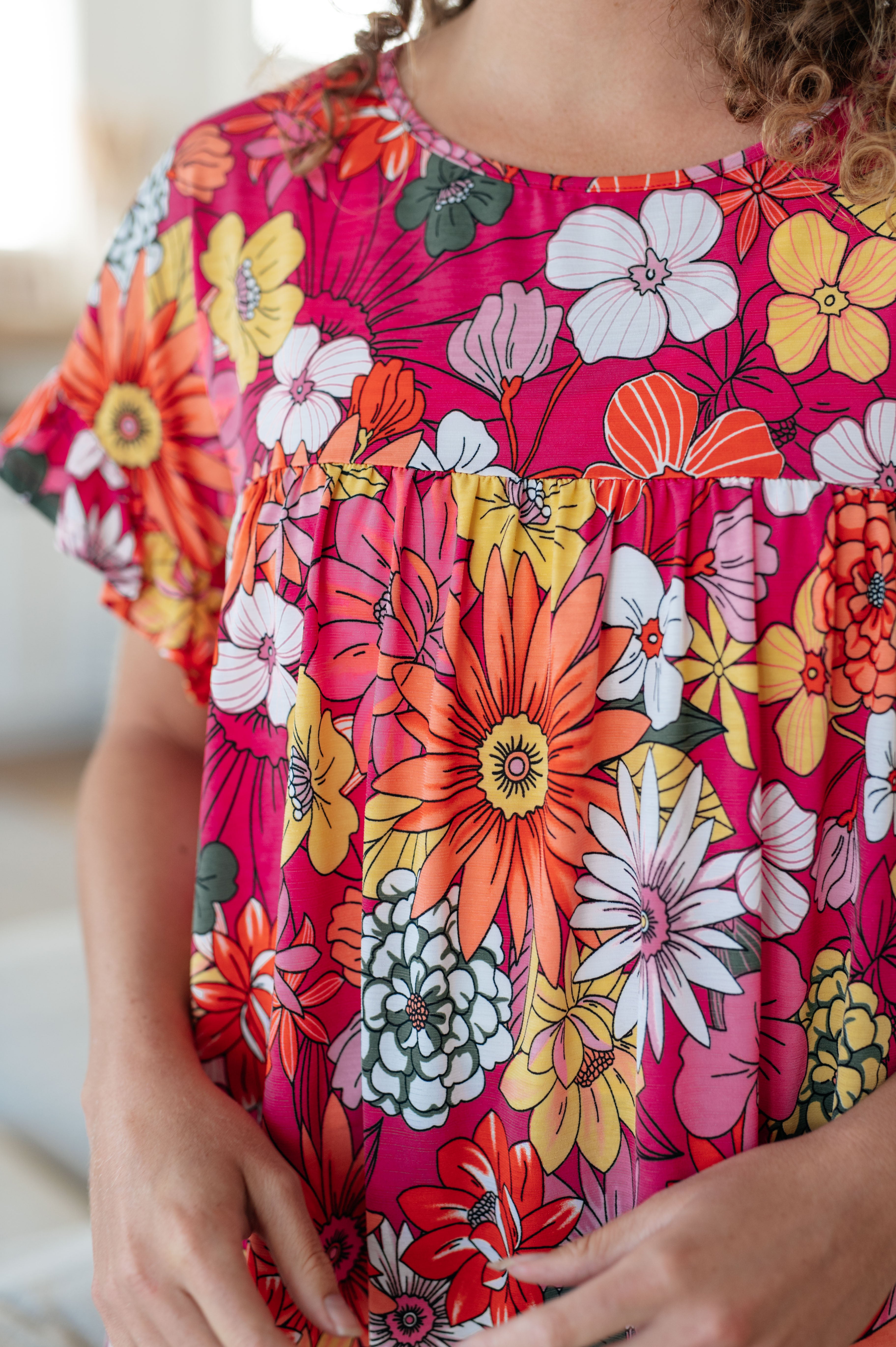 Flit About Floral Top in Pink - Charming Charlie