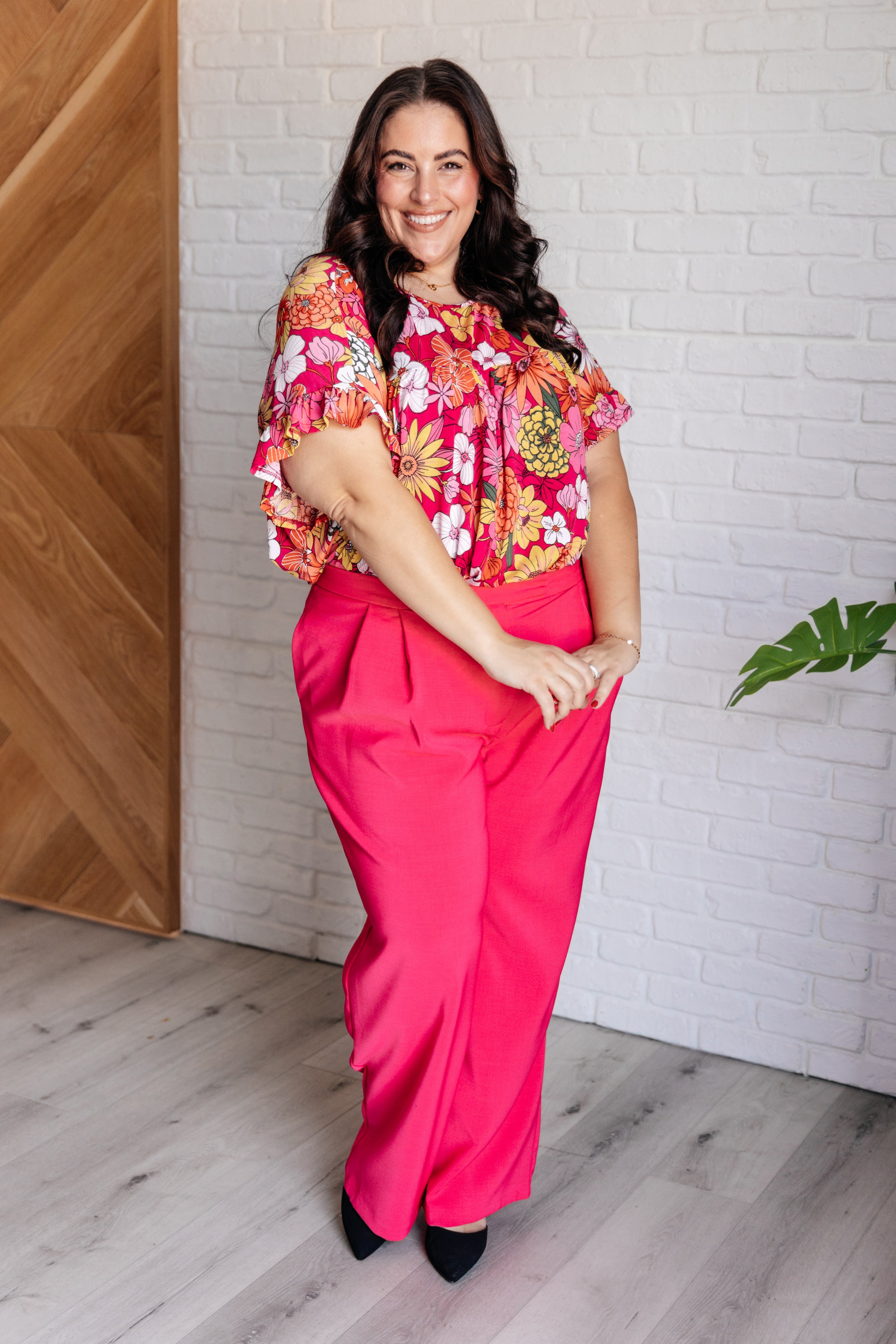 Flit About Floral Top in Pink - Charming Charlie