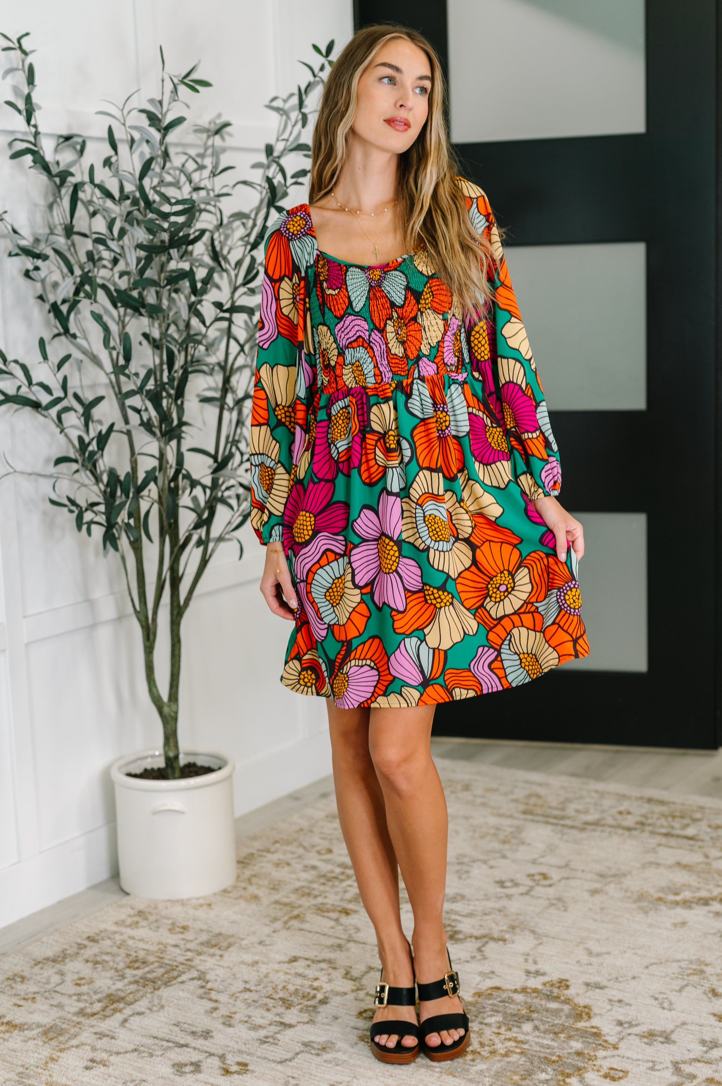 Floral Affairs Scoop Neck Dress - Charming Charlie
