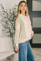 Floral Patchwork Hooded Pullover - Charming Charlie