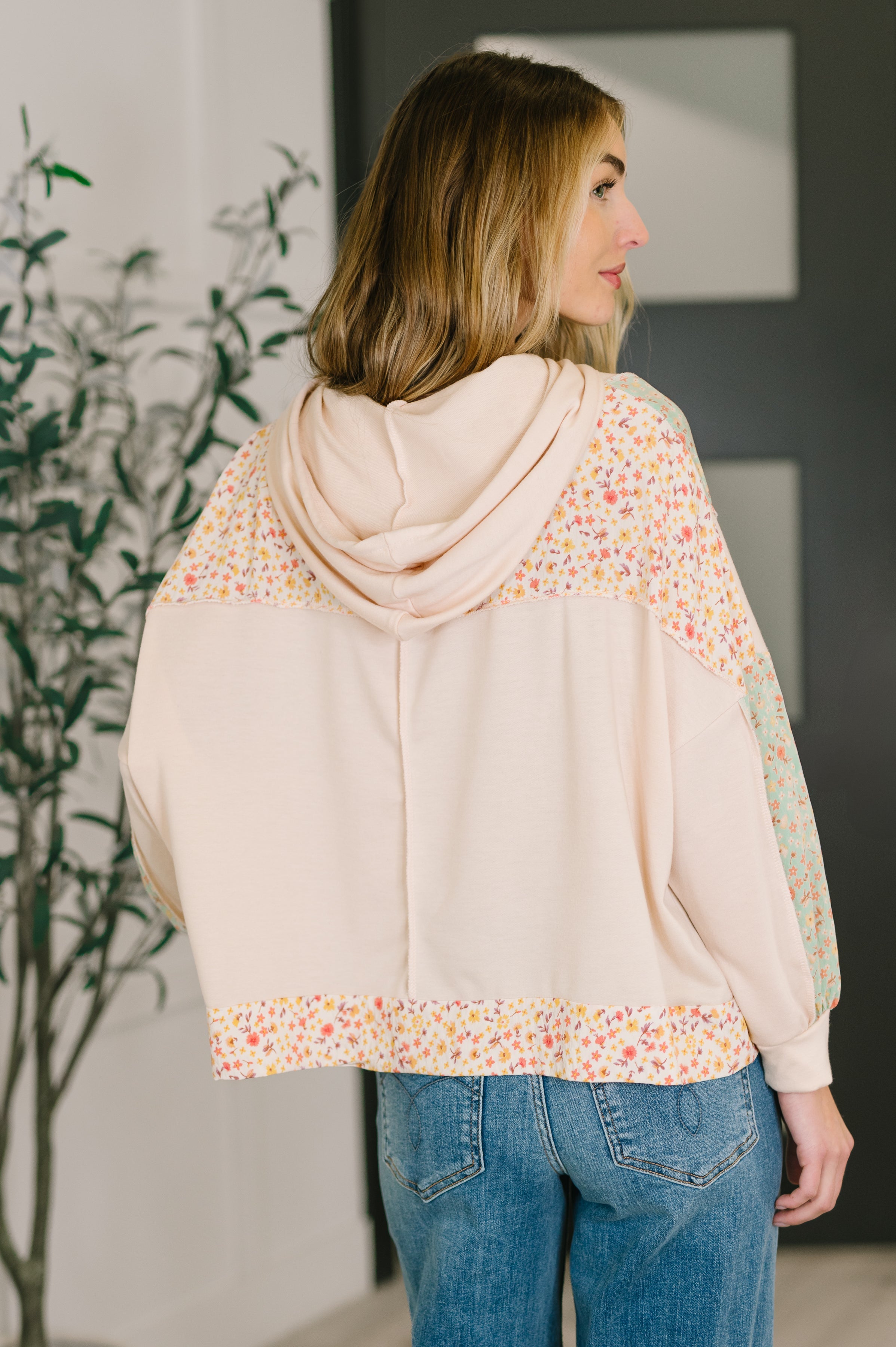 Floral Patchwork Hooded Pullover - Charming Charlie