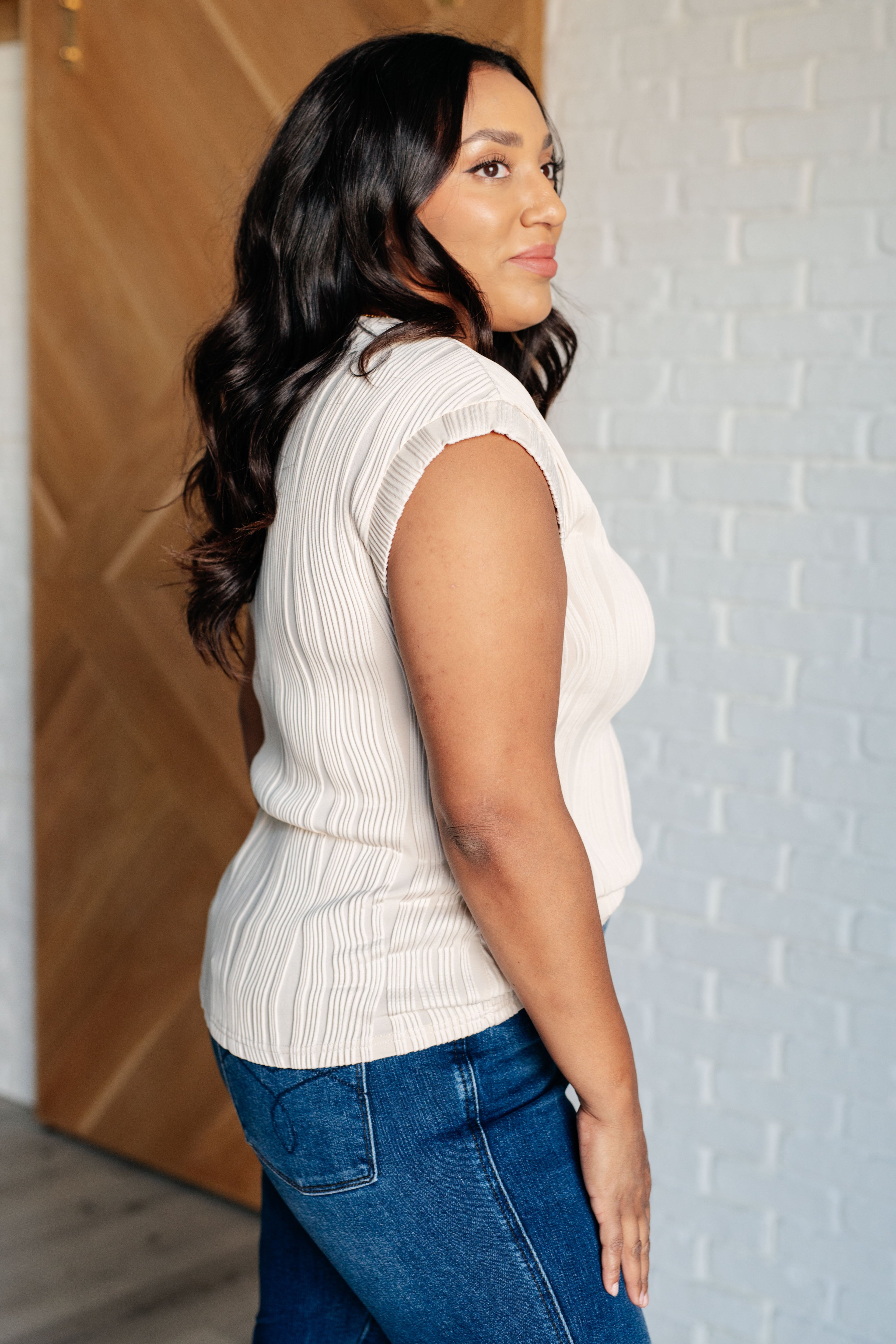 Flow With Me Embossed Top - Charming Charlie