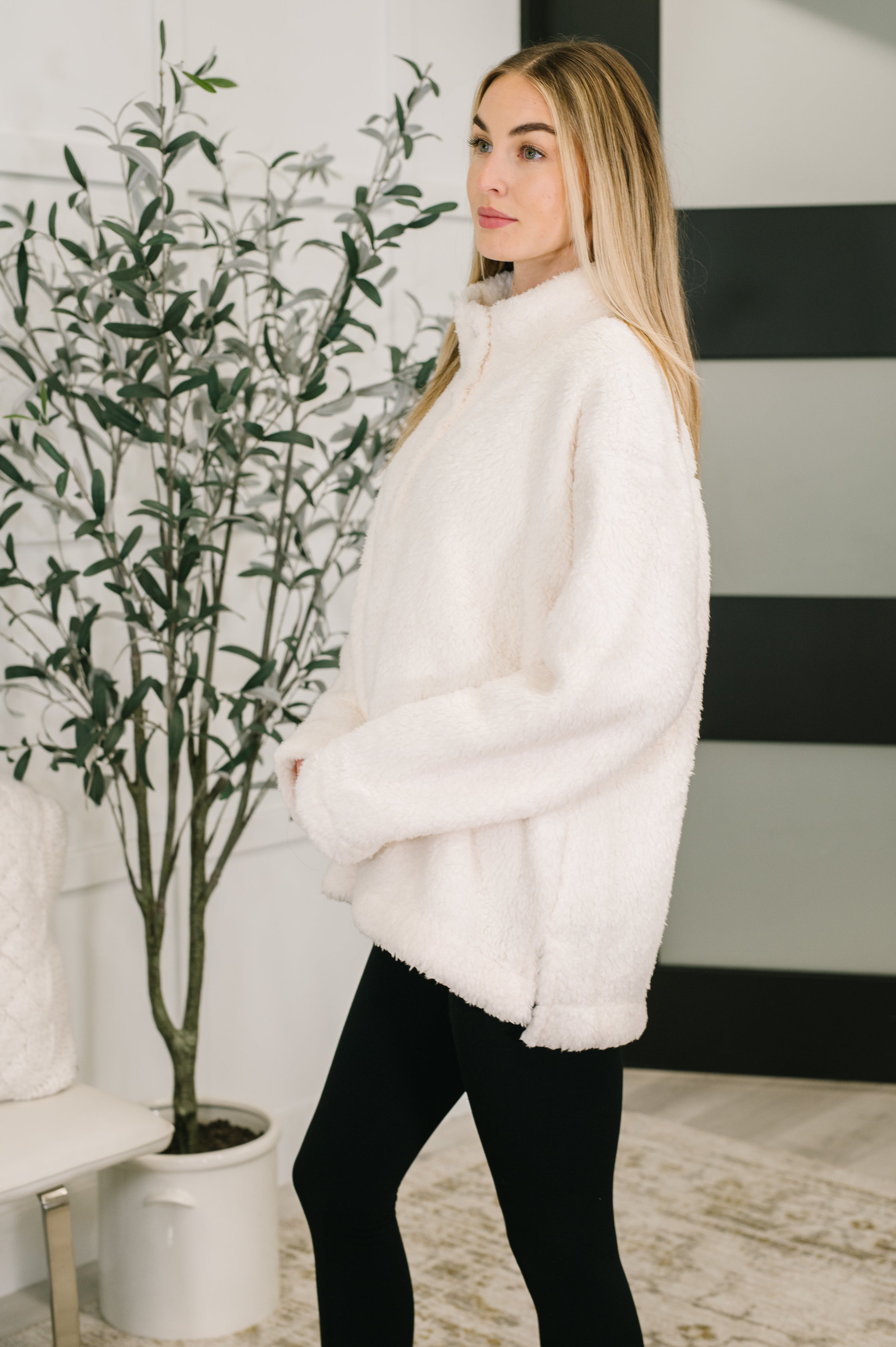Fluffy Flurry Snap Button Pullover - Charming Charlie