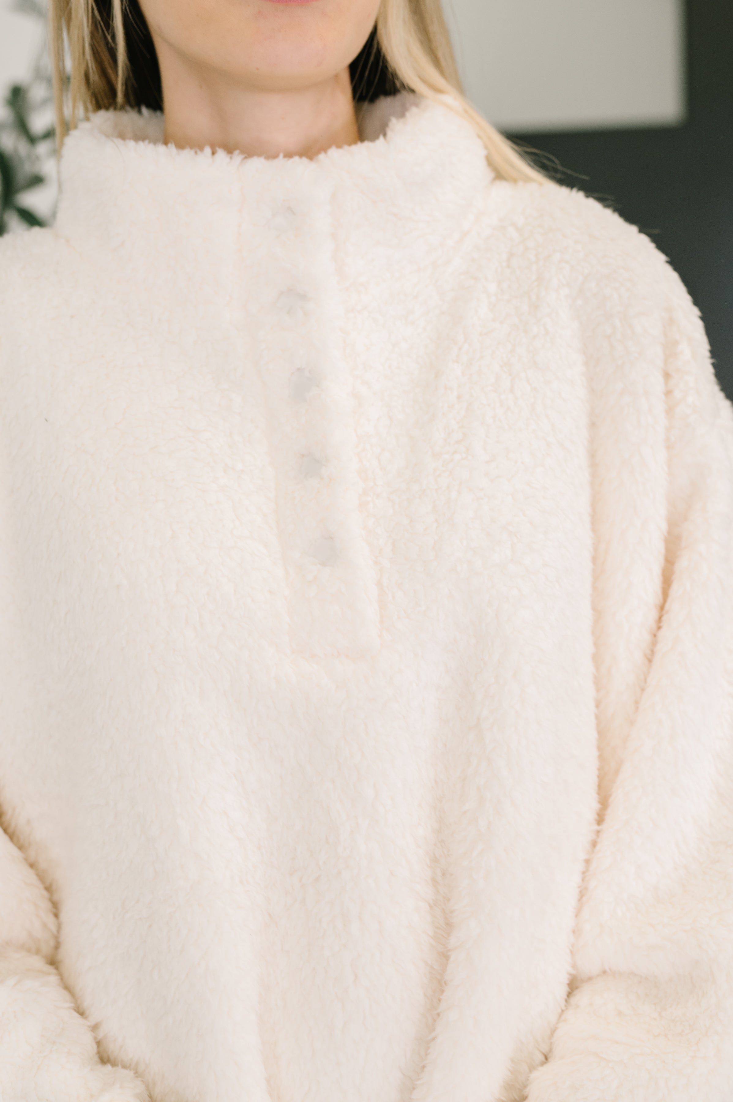 Fluffy Flurry Snap Button Pullover - Charming Charlie