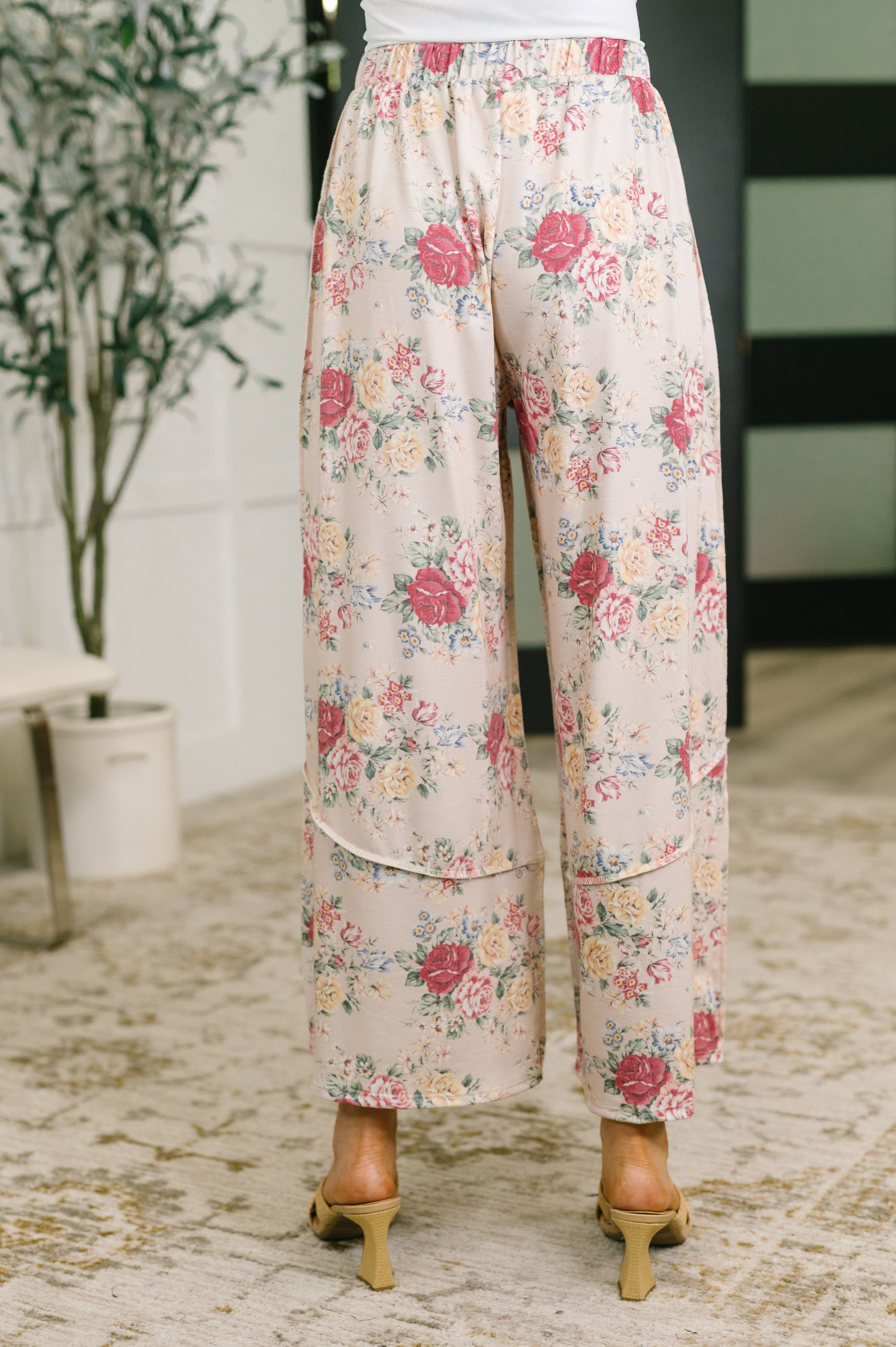 Follow the Flow Wide Leg Floral Bottoms - Charming Charlie