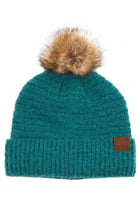 Forest Green C C Solid Boucle Yarn Beanie Hat With Pom, wear before going outside or into the cool air to stay warm and toasty with enriched luxe. You’ll want to reach for this toasty beanie to keep you incredibly warm in winter. Accessorize the fun way with this yarn beanie hat with pom. It's the autumnal touch you need to finish your outfit in perfect style. Beautiful winter gift accessory!