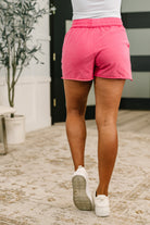 For the Love of the Game Mineral Wash Shorts in Fuchsia - Charming Charlie
