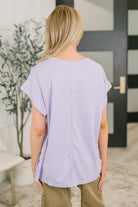 Foundation First Waffle Knit Relaxed Tee in Lilac - Charming Charlie