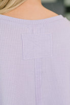 Foundation First Waffle Knit Relaxed Tee in Lilac - Charming Charlie