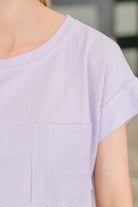 Foundation First Waffle Knit Relaxed Tee in Lilac - Charming Charlie