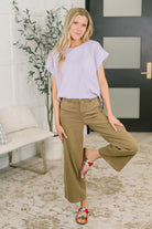 Foundation First Waffle Knit Relaxed Tee in Lilac - Charming Charlie