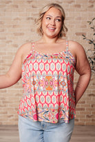 Free Spirited Mixed Print Tank - Charming Charlie