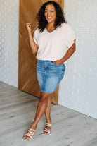 Frequently Asked Questions V-Neck Top in Blush - Charming Charlie