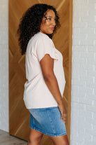Frequently Asked Questions V-Neck Top in Blush - Charming Charlie