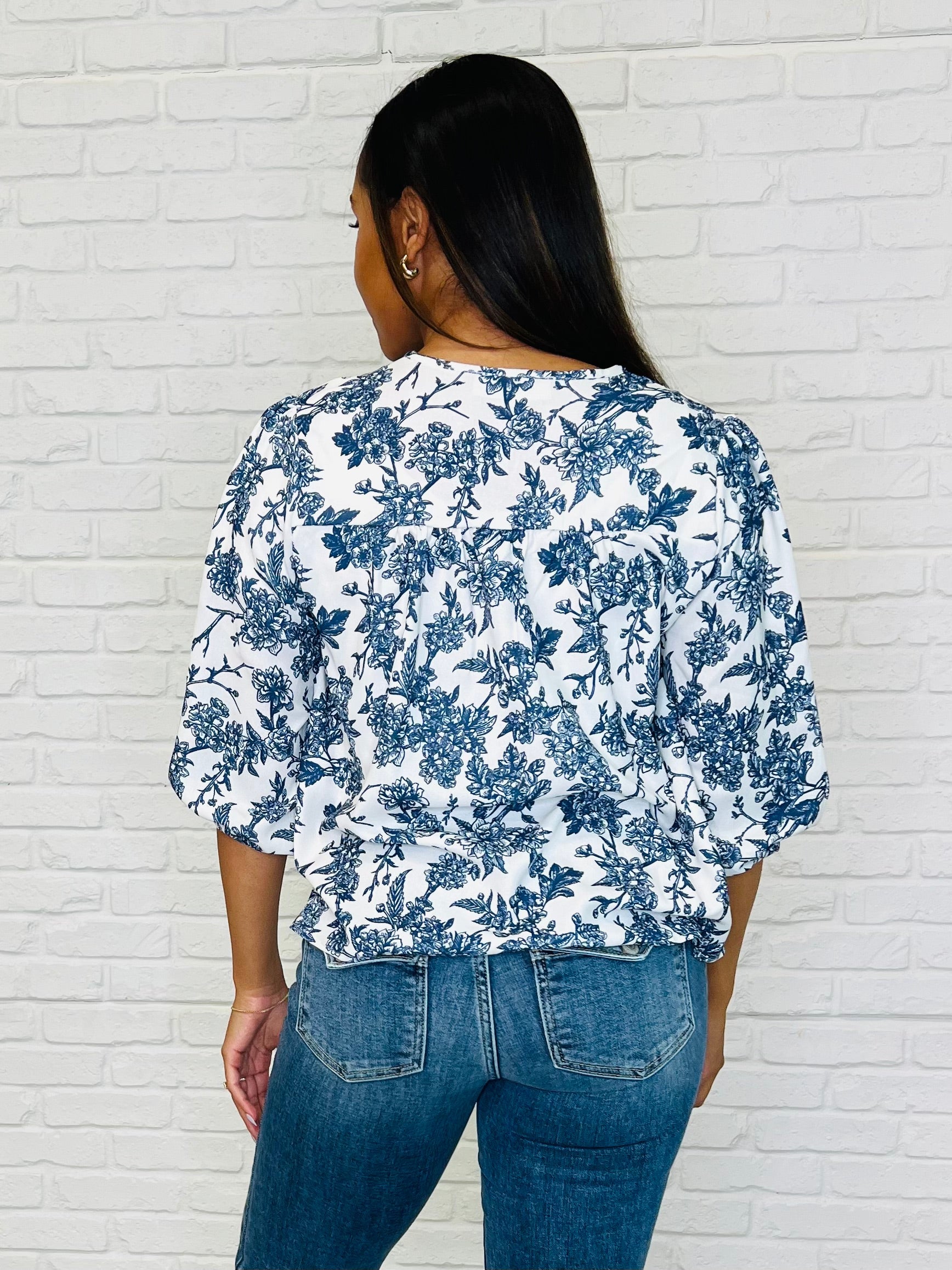 Frill Me With Sunshine in Ivory and Navy - Charming Charlie