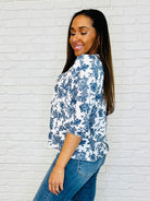 Frill Me With Sunshine in Ivory and Navy - Charming Charlie