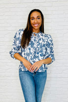 Frill Me With Sunshine in Ivory and Navy - Charming Charlie