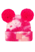 Fuchsia Pink C.C Tie Dye Baby Beanie C.C Rubber Patch Double Yarn Pom, before taking your baby  running out the door into the cool air, you’ll want to reach for this toasty beanie to keep your baby incredibly warm. Accessorize the fun way with this faux fur pom pom hat, it's the autumnal touch you need to finish your outfit in style. Awesome winter gift accessory! Perfect Gift Birthday, Christmas, Stocking Stuffer, Secret Santa, Holiday, Anniversary, Valentine's Day, Loved One.