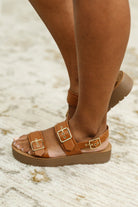 Funplay Cognac Platform Sandal - Charming Charlie