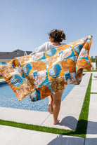 Luxury Beach Towel in Block Floral - Charming Charlie