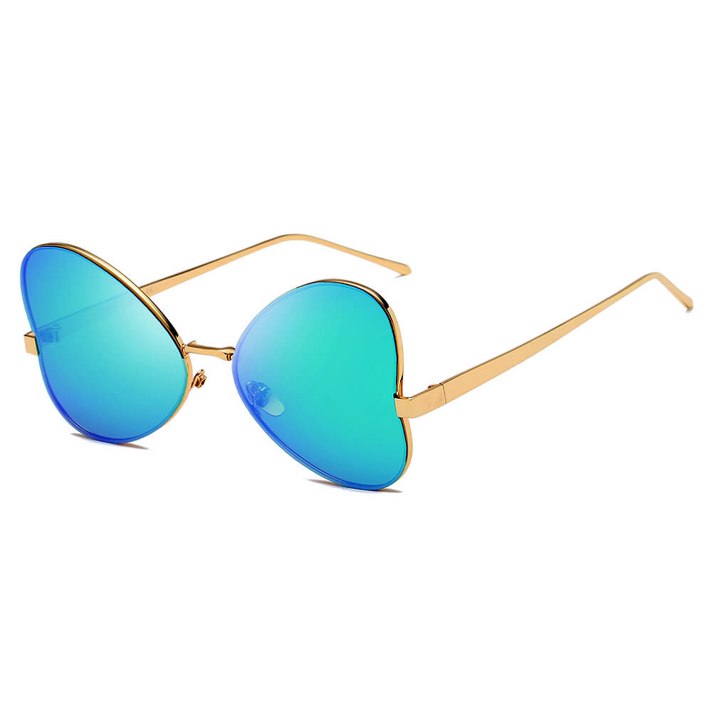 LINDSAY | S2052 - Women Oversized Rounded Butterfly Fashion Sunglasses - Cramilo Eyewear - Stylish Trendy Affordable Sunglasses Clear Glasses Eye Wear Fashion