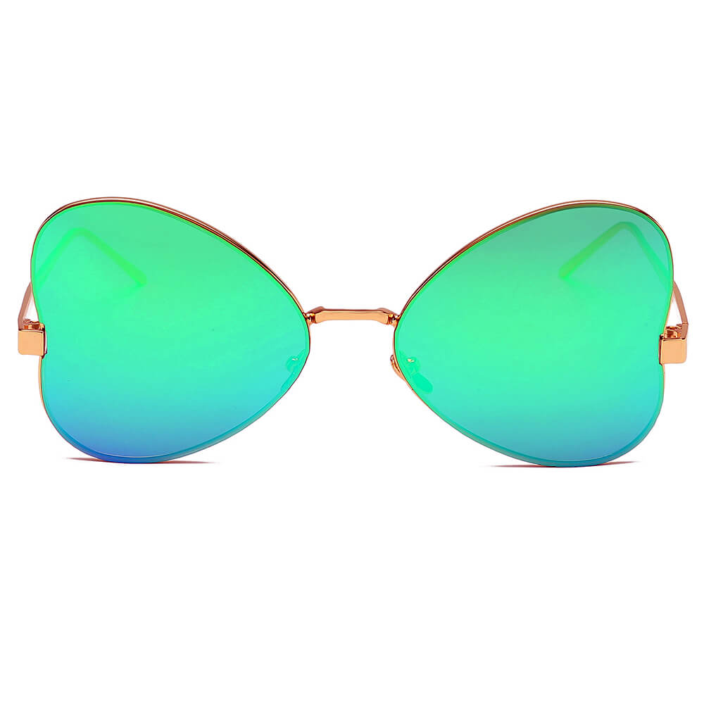 LINDSAY | S2052 - Women Oversized Rounded Butterfly Fashion Sunglasses - Cramilo Eyewear - Stylish Trendy Affordable Sunglasses Clear Glasses Eye Wear Fashion