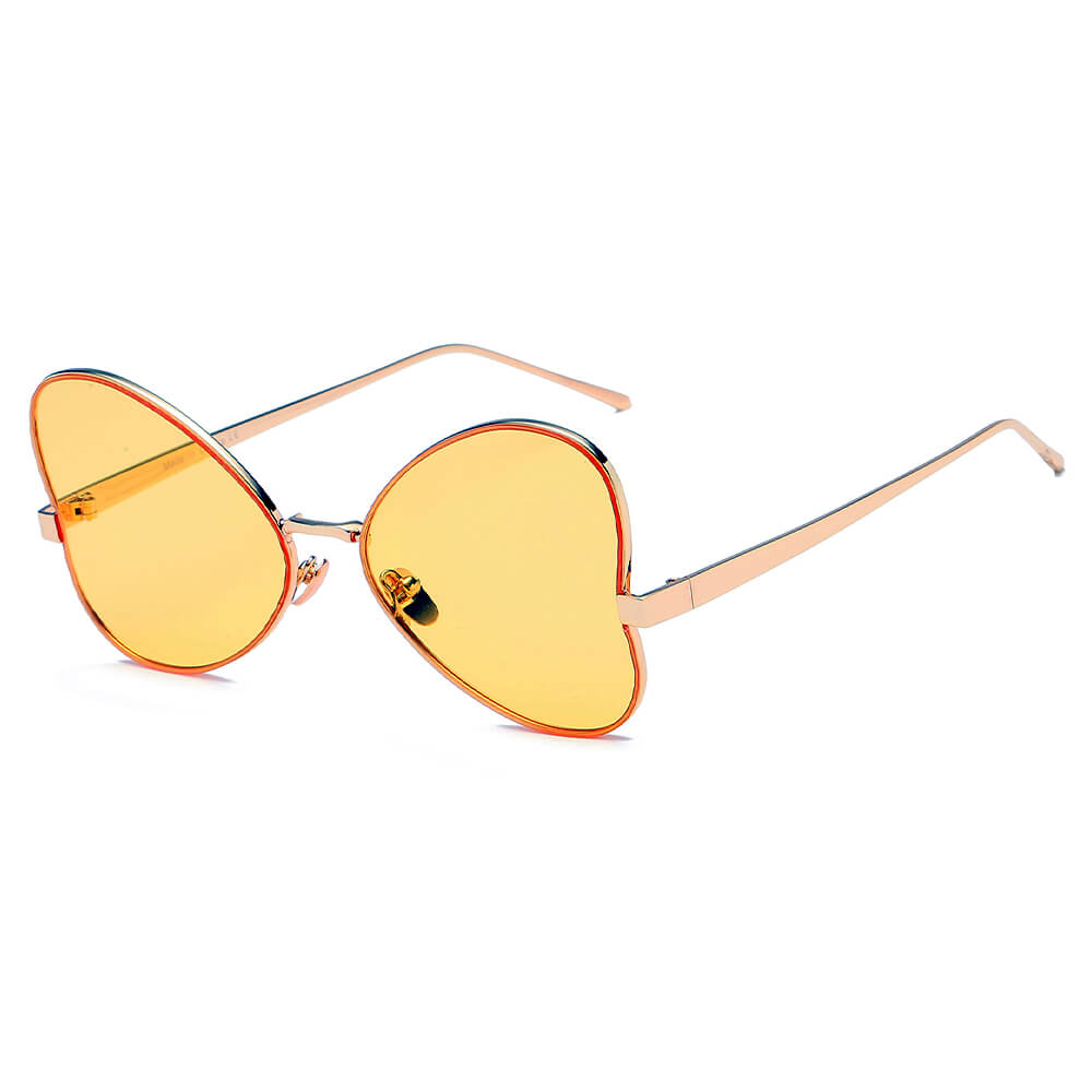 LINDSAY | S2052 - Women Oversized Rounded Butterfly Fashion Sunglasses - Cramilo Eyewear - Stylish Trendy Affordable Sunglasses Clear Glasses Eye Wear Fashion