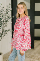 Garden Kiss V-Neck Puff Sleeve Blouse - Charming Charlie