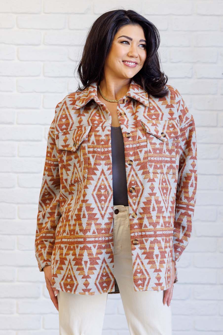Gather Round Aztec Shacket - Charming Charlie