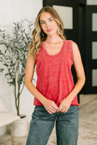 Get it Right V-Neck Mineral Wash Tank - Charming Charlie