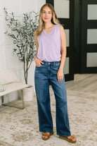 Getting Good V-Neck Tank in Lilac - Charming Charlie