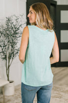 Getting Good V-Neck Tank in Mint - Charming Charlie