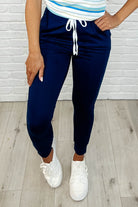 Giving the Run Around Joggers in Navy - Charming Charlie