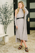 Glam Dress and Cardigan Set in Chocolate - Charming Charlie