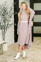 Glam Dress and Cardigan Set in Wine - Charming Charlie