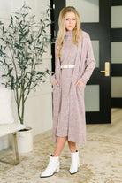Glam Dress and Cardigan Set in Wine - Charming Charlie