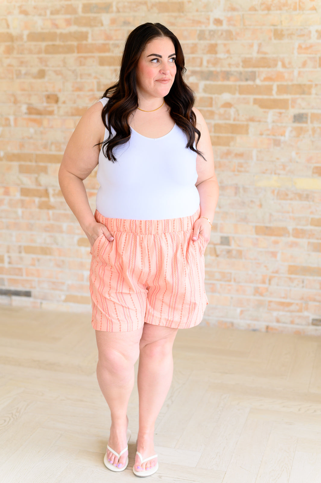 Go With It High Rise Striped Shorts - Charming Charlie
