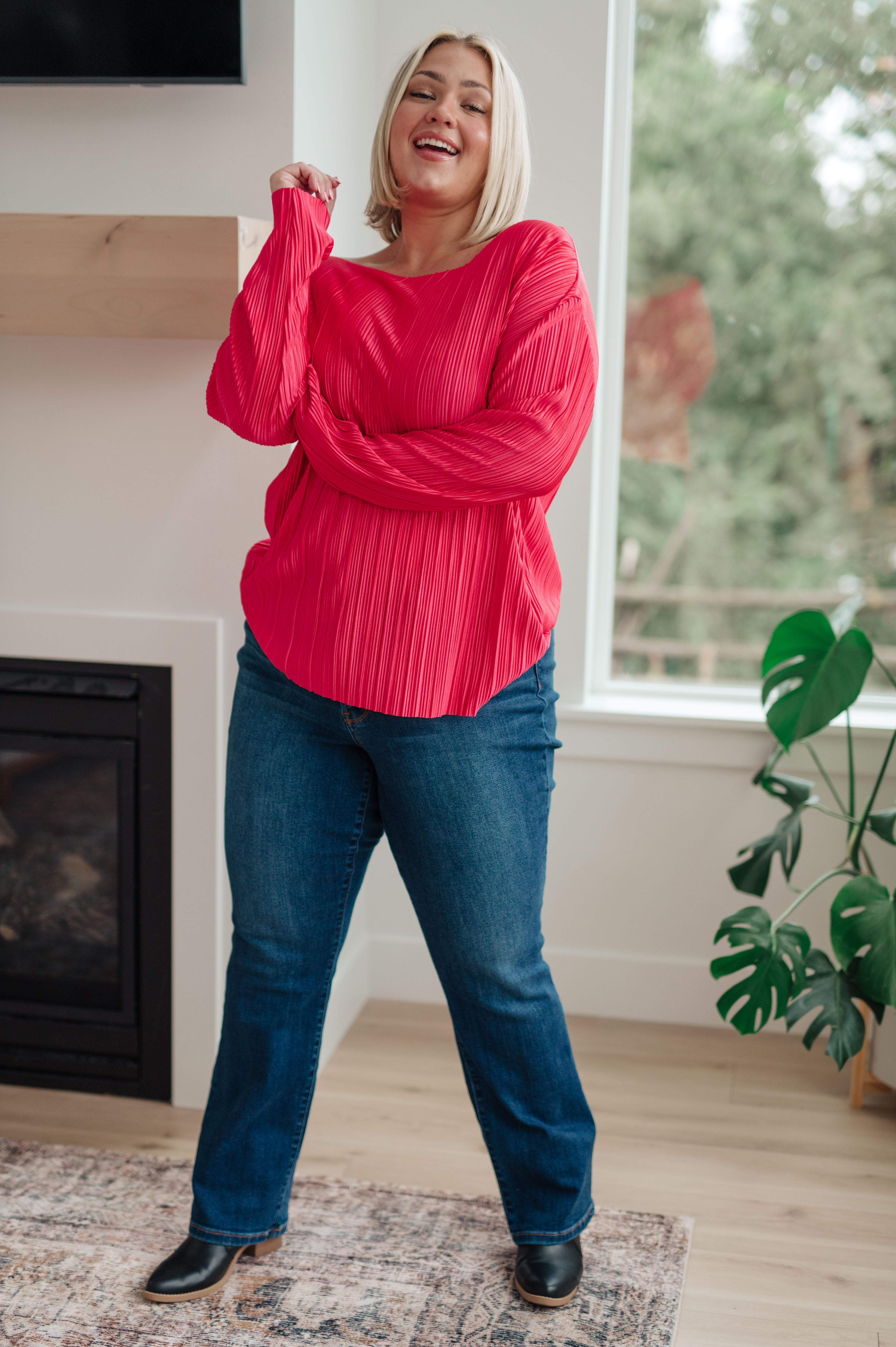 Going Out Plisse Top - Charming Charlie