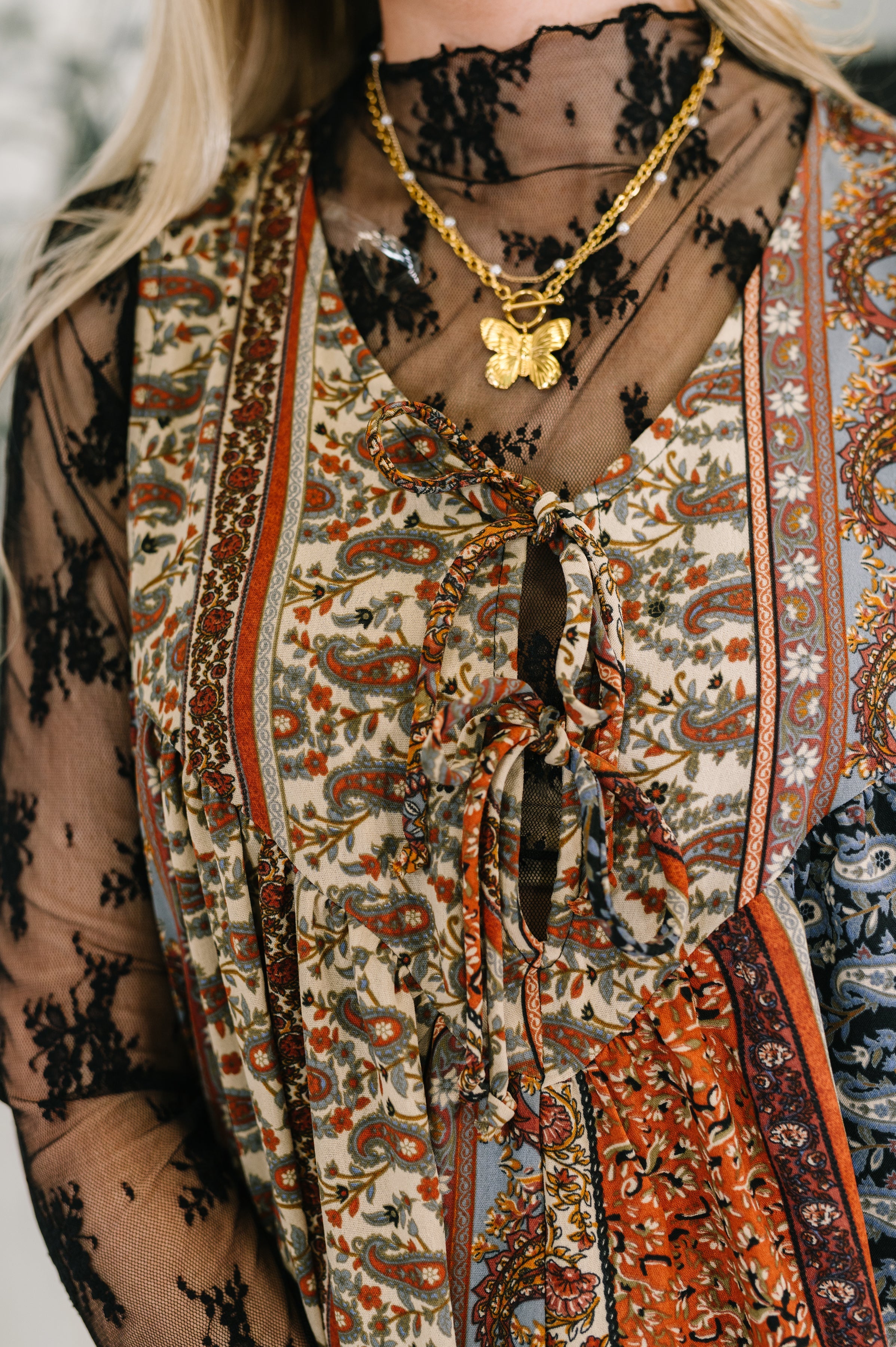 Going with the Flow Mixed Print Jumpsuit - Charming Charlie