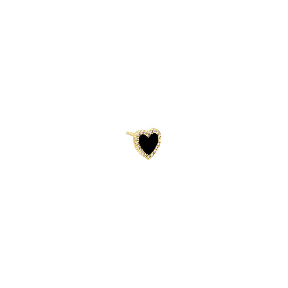  Colored Stone Pavé Heart Stud Earring - Adina's Jewels