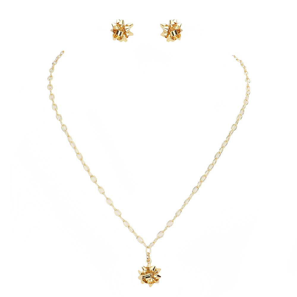 Gold Christmas Gift Bow Necklace, get ready to receive appreciation with these beautiful bow Necklaces. Put on a pop of color to complete your ensemble. Beautifully crafted for adding just the right amount of shimmer & shine and a touch of class with trendiness to any occasion and even to special events. Perfect gift for Birthdays, anniversaries, Mother's Day, Valentine's Day, etc for your friends, family, and the person you love the most. Stay beautiful!