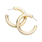 Gold Fashionable Bold Metal Half Hoop Earrings. Textured Stylish Half Hoop Earrings, adds a sophisticated glow & eye-catching style to any outfit, coordinate these exquisite half hoop earrings with any ensemble from business casual to wear, ideal for parties, events, holidays. Perfect Birthday Gift, Anniversary Gift, Mother's Day Gift, Anniversary Gift, Graduation Gift, Prom Jewelry, Just Because Gift, Thank you Gift.